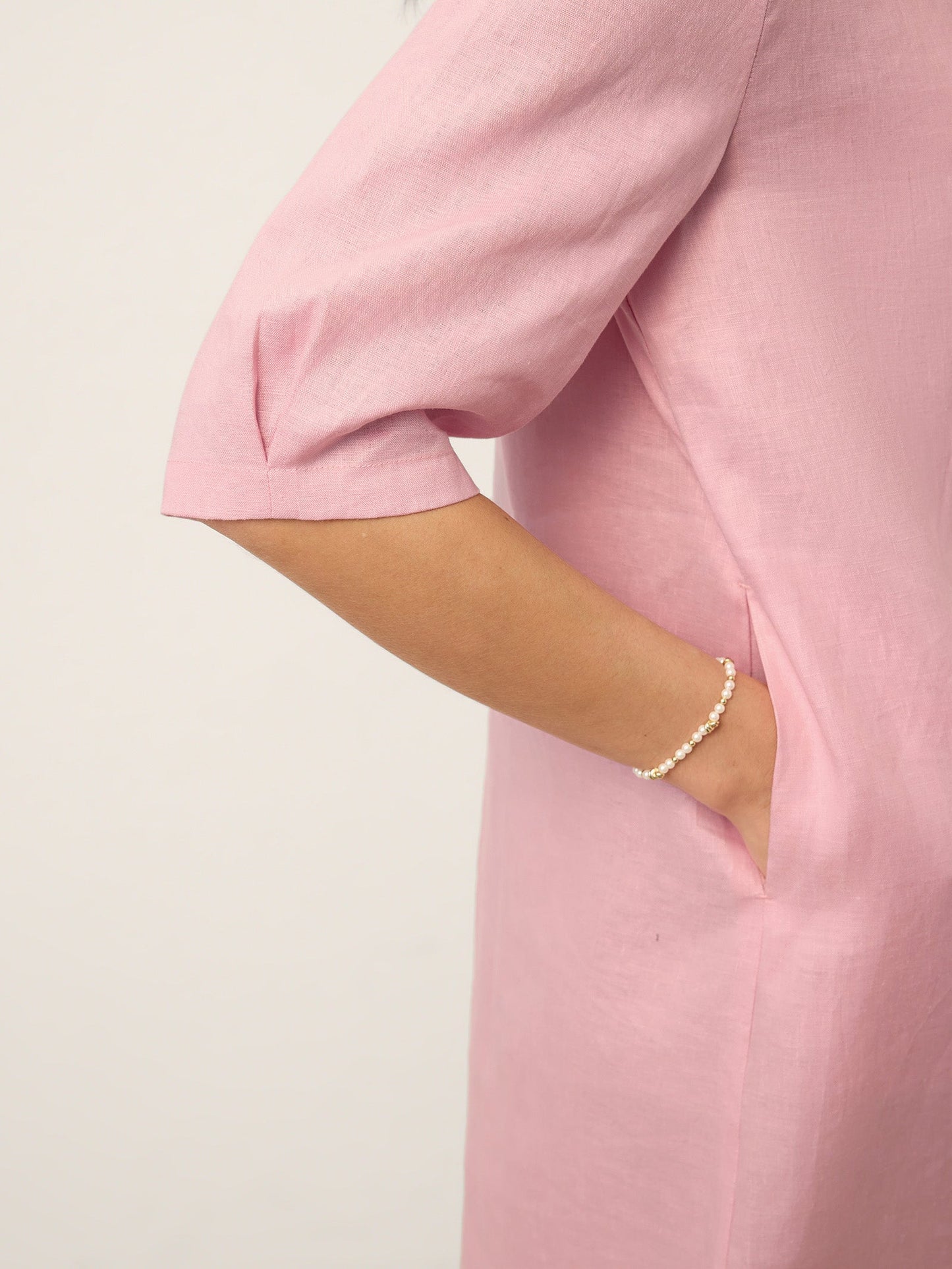 100% Linen Sculpted Bateau Tie-Back Mini Dress SABRINA