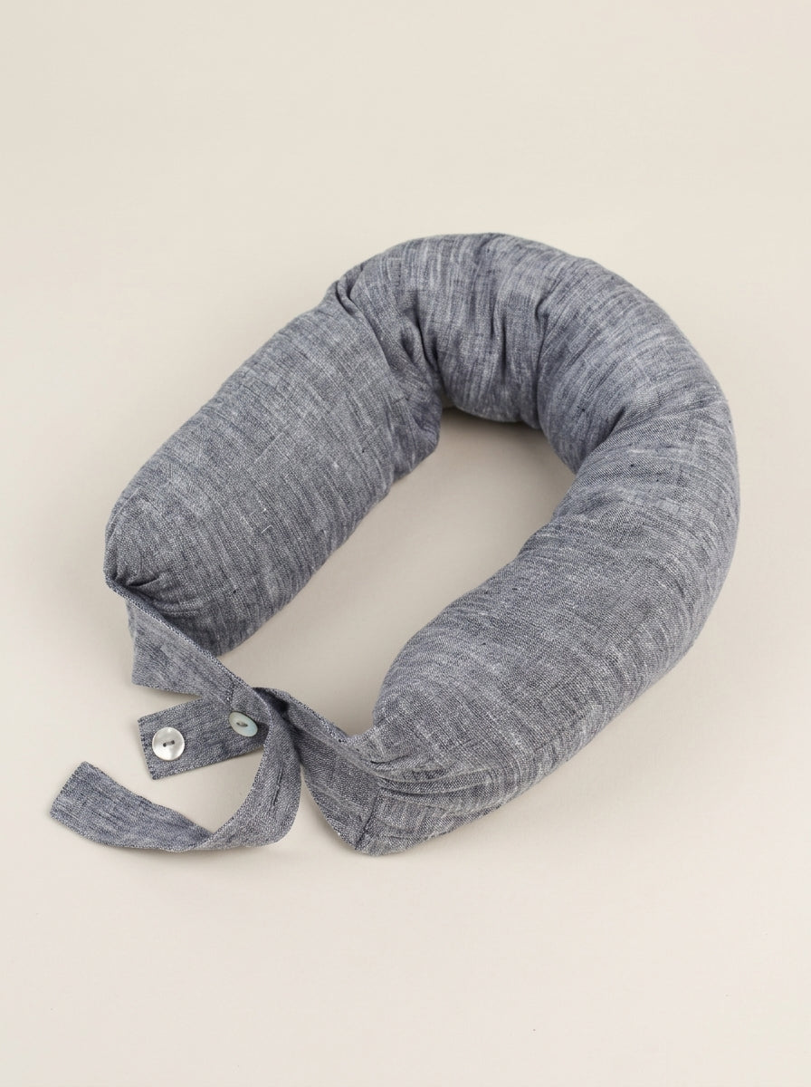 Linen Adjustable Neck Support Travel Pillow