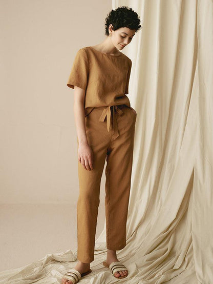 100% Linen Two-Piece Casual Linen Tracksuit COLLEEN