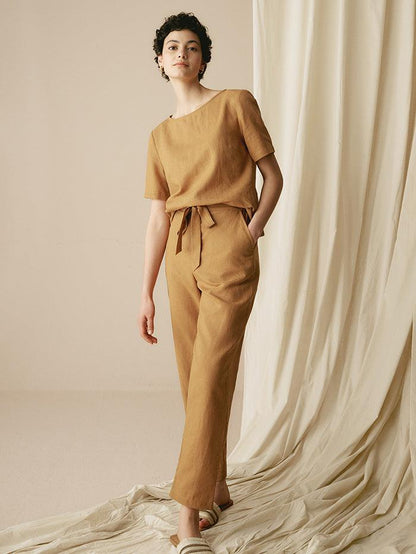 100% Linen Two-Piece Casual Linen Tracksuit COLLEEN