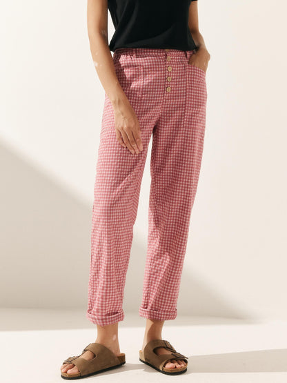 Linen Simple Button Fly Trousers HEIDI