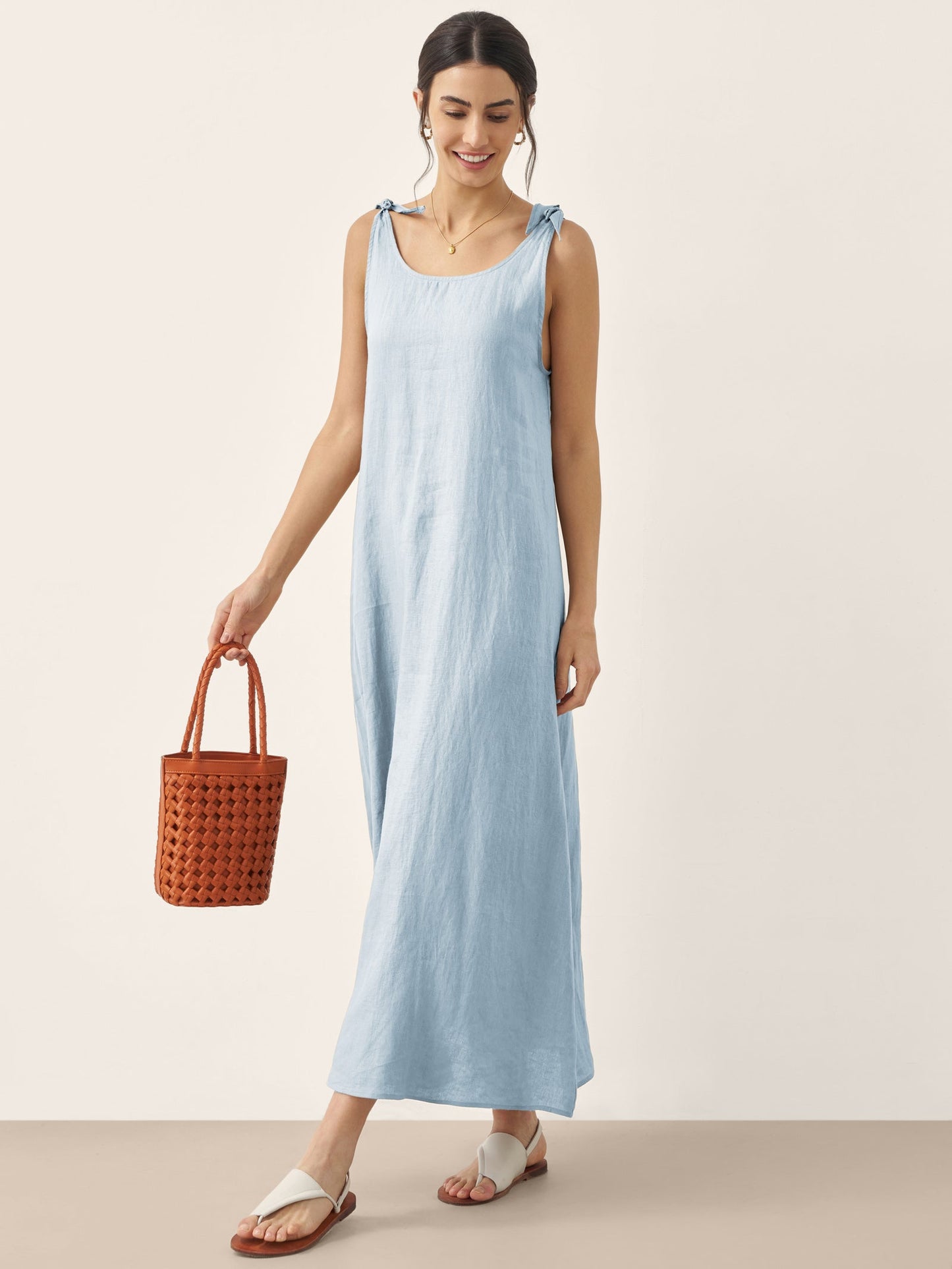 100% Linen Camisole Dress QEARL