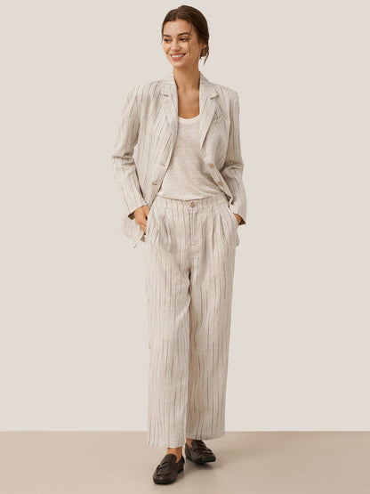 100% Linen Sketch Stripe Suit Set ELOISE