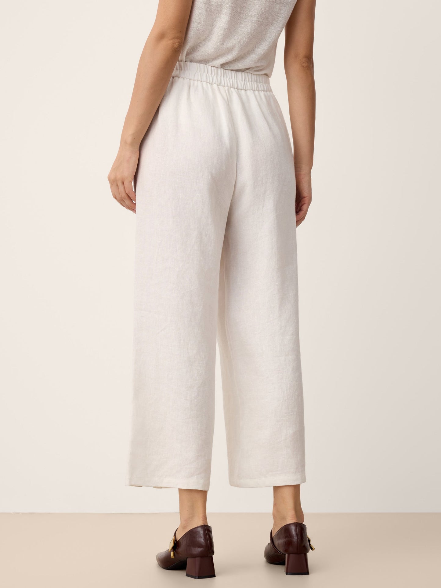 100% Linen Buttoned Split-Hem Pants ALINA