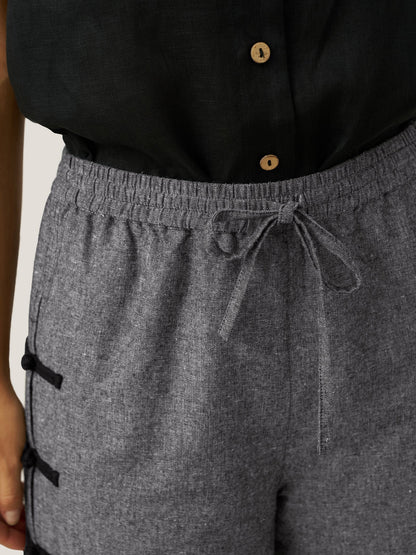 Linen Double Layer Handmade Capri Pants STELLA