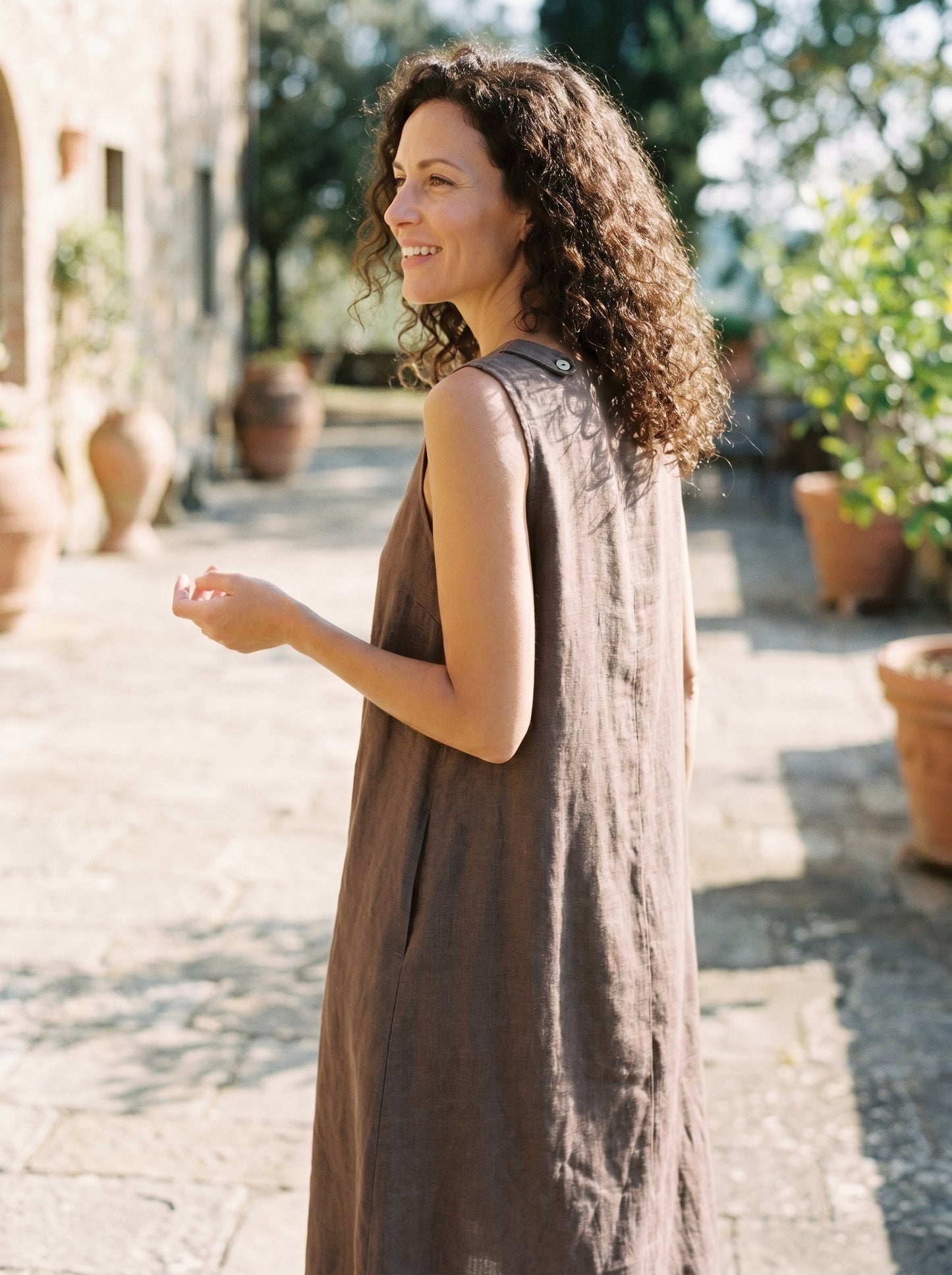 100% Linen Sleeveless Dress SIENNA