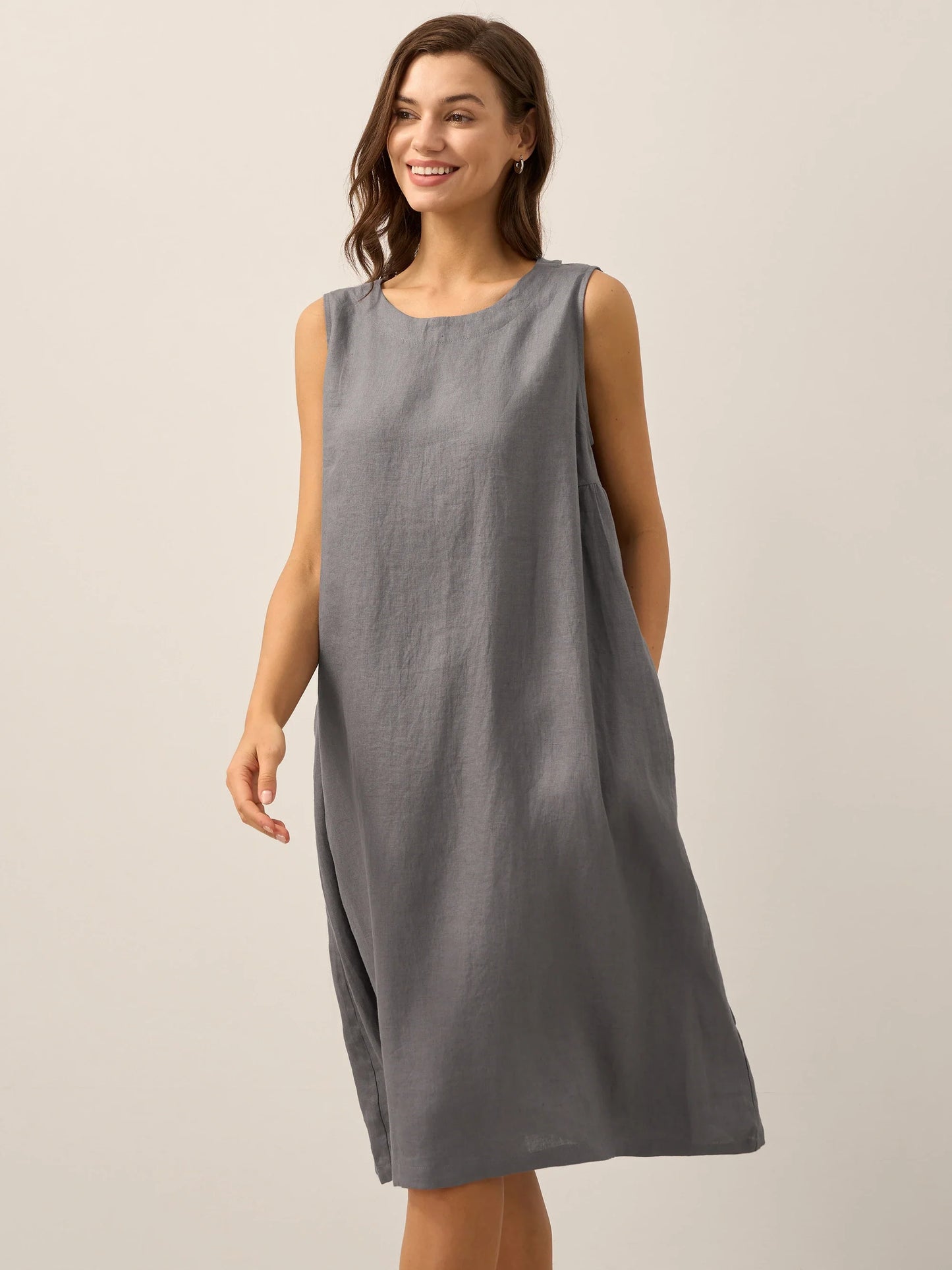 100% Linen Sleeveless Dress SIENNA