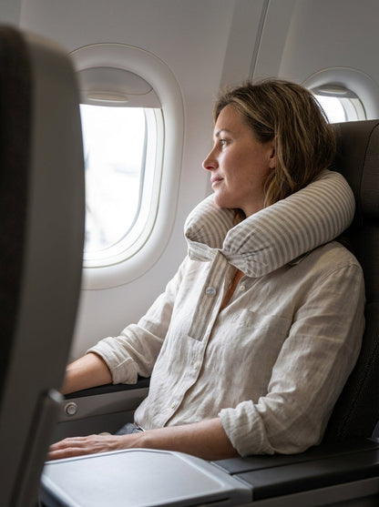 Linen Adjustable Neck Support Travel Pillow