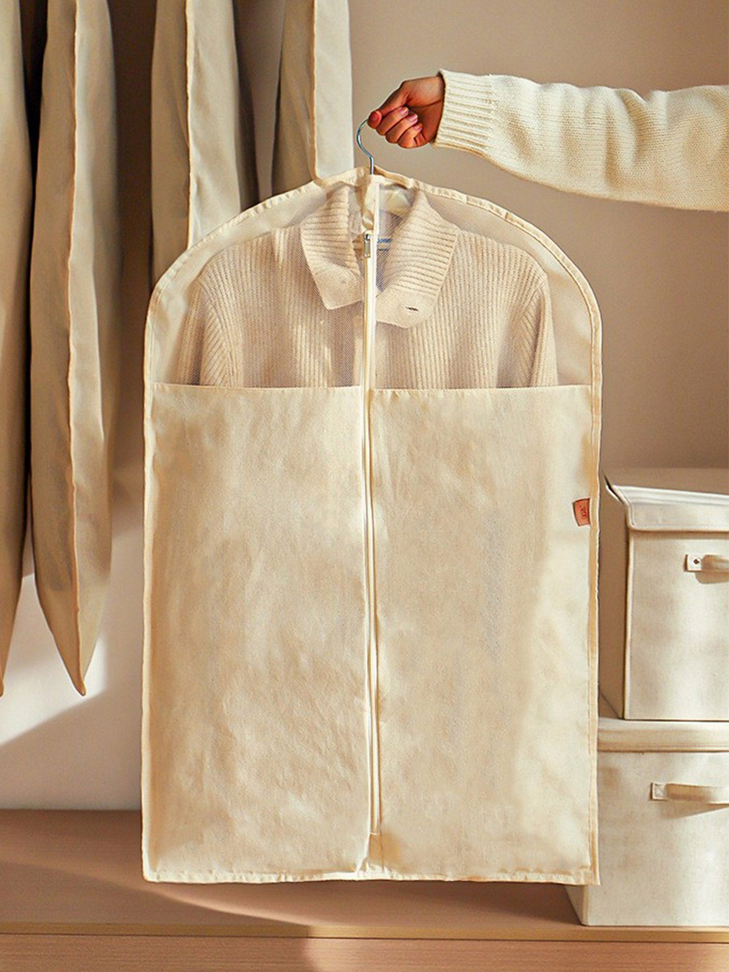 Linen Cotton Clear Window Dust-Proof Storage Bags