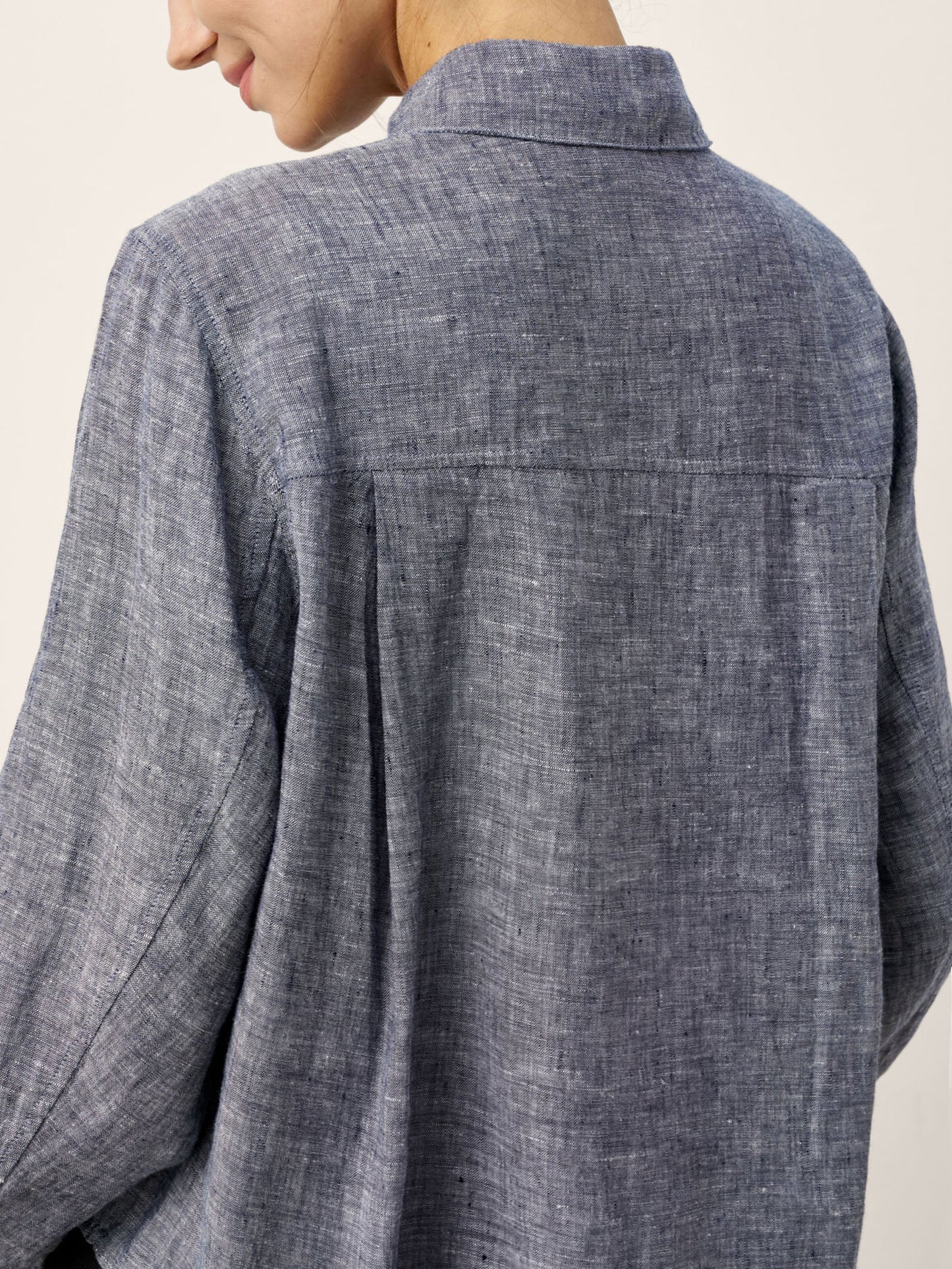 100% Linen Relaxed Drop Shoulder Pocket Shirt ASTER