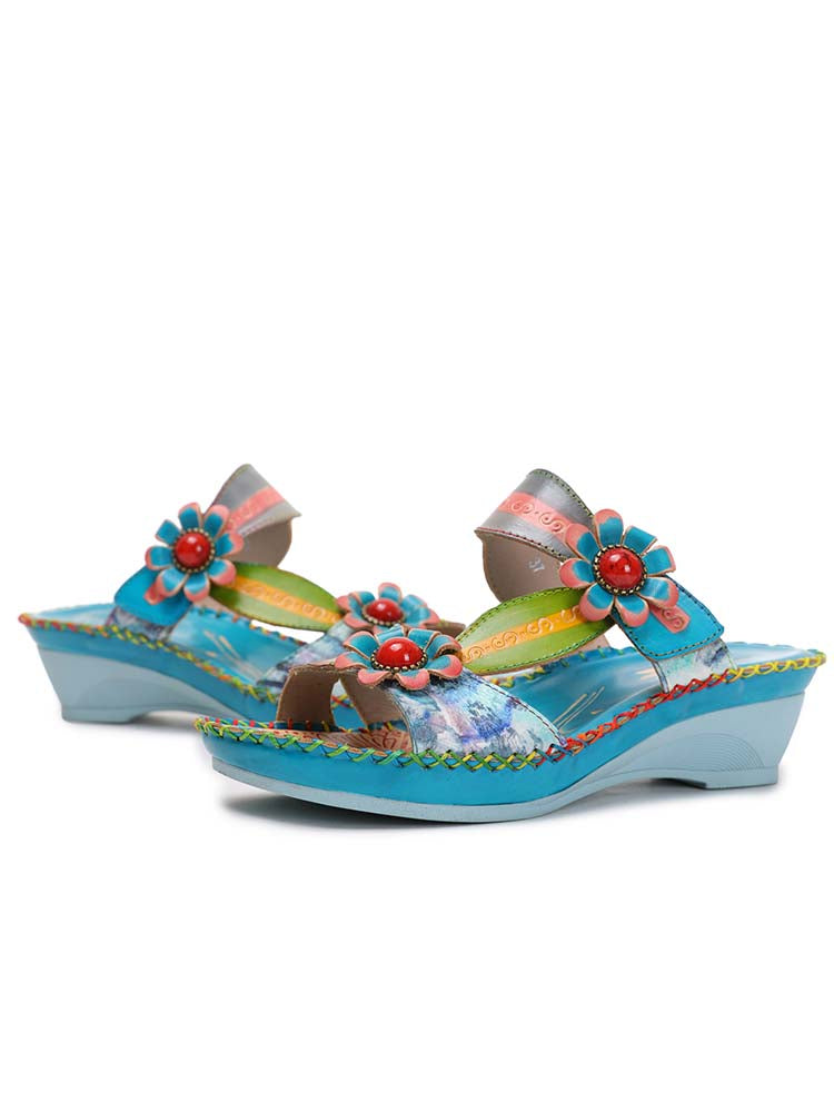 Gwen Floral Embossing Sandals