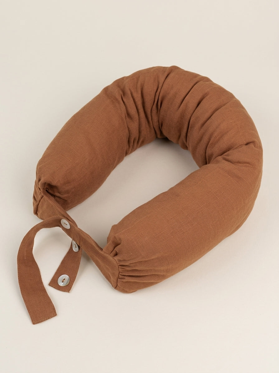 Linen Adjustable Neck Support Travel Pillow