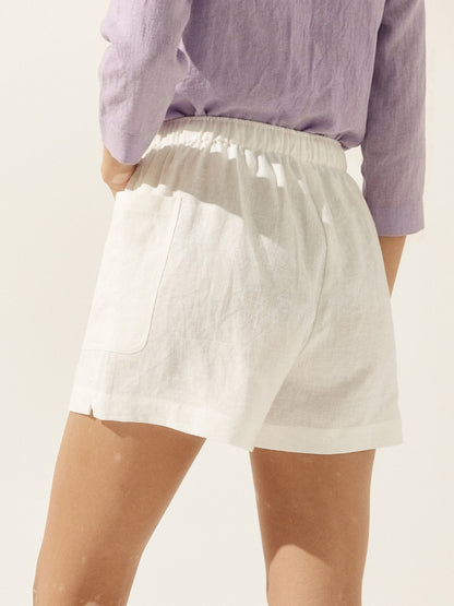 100% Linen Utility Side Pocket Short WYNNIE