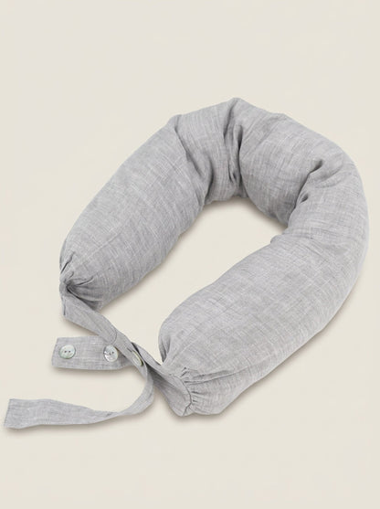 Linen Adjustable Neck Support Travel Pillow