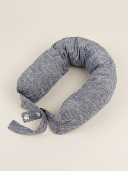 Linen Adjustable Neck Support Travel Pillow