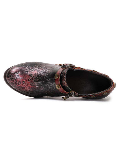 Adalee Retro Floral Embossed Shoes