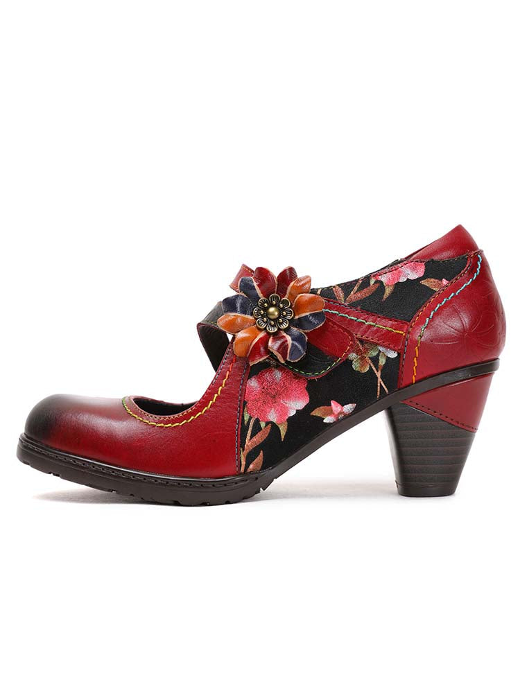 Veda Hand Embossed Leather Shoes