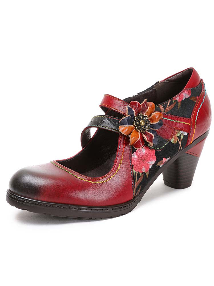 Veda Hand Embossed Leather Shoes