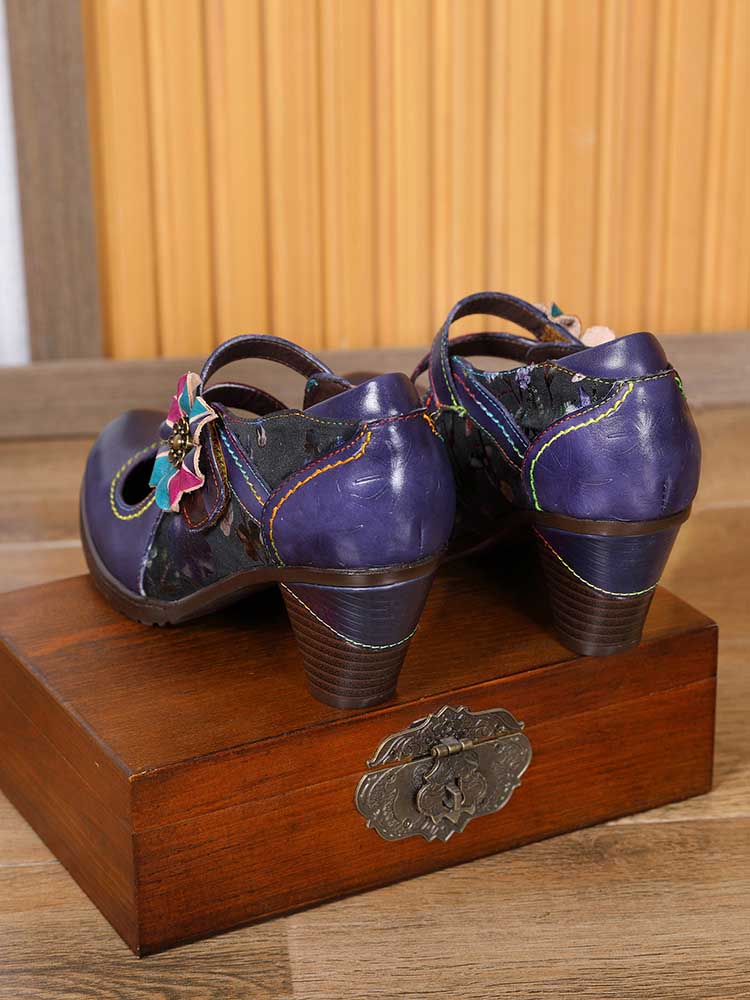 Veda Hand Embossed Leather Shoes