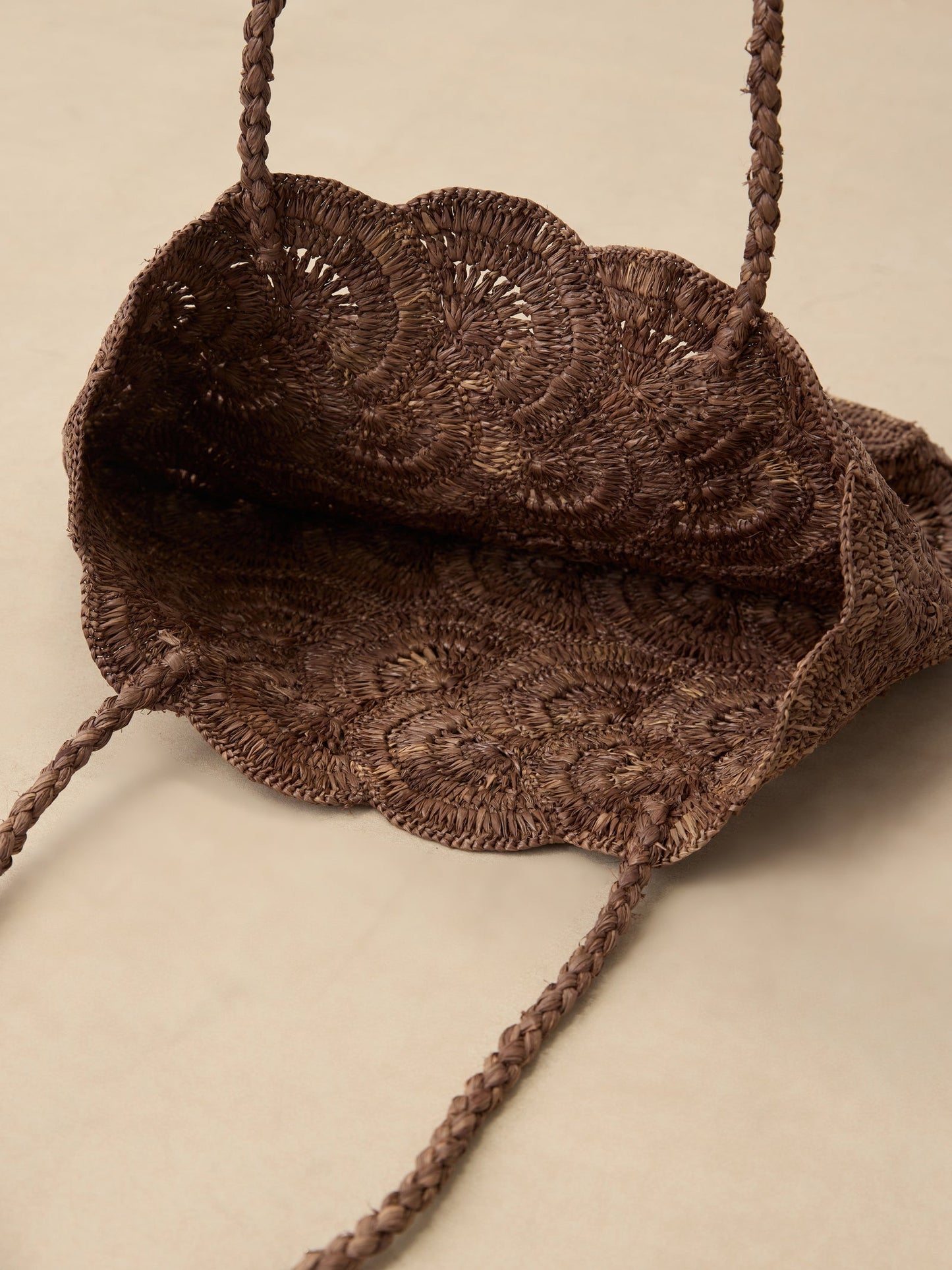 Handwoven Raffia Floral Pattern Tote Bag