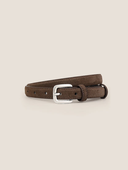 Luxury Suede Decorative Belt With Durable Alloy Buckle