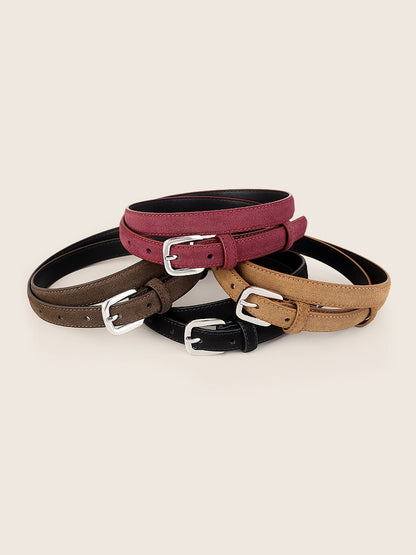 Luxury Suede Decorative Belt With Durable Alloy Buckle