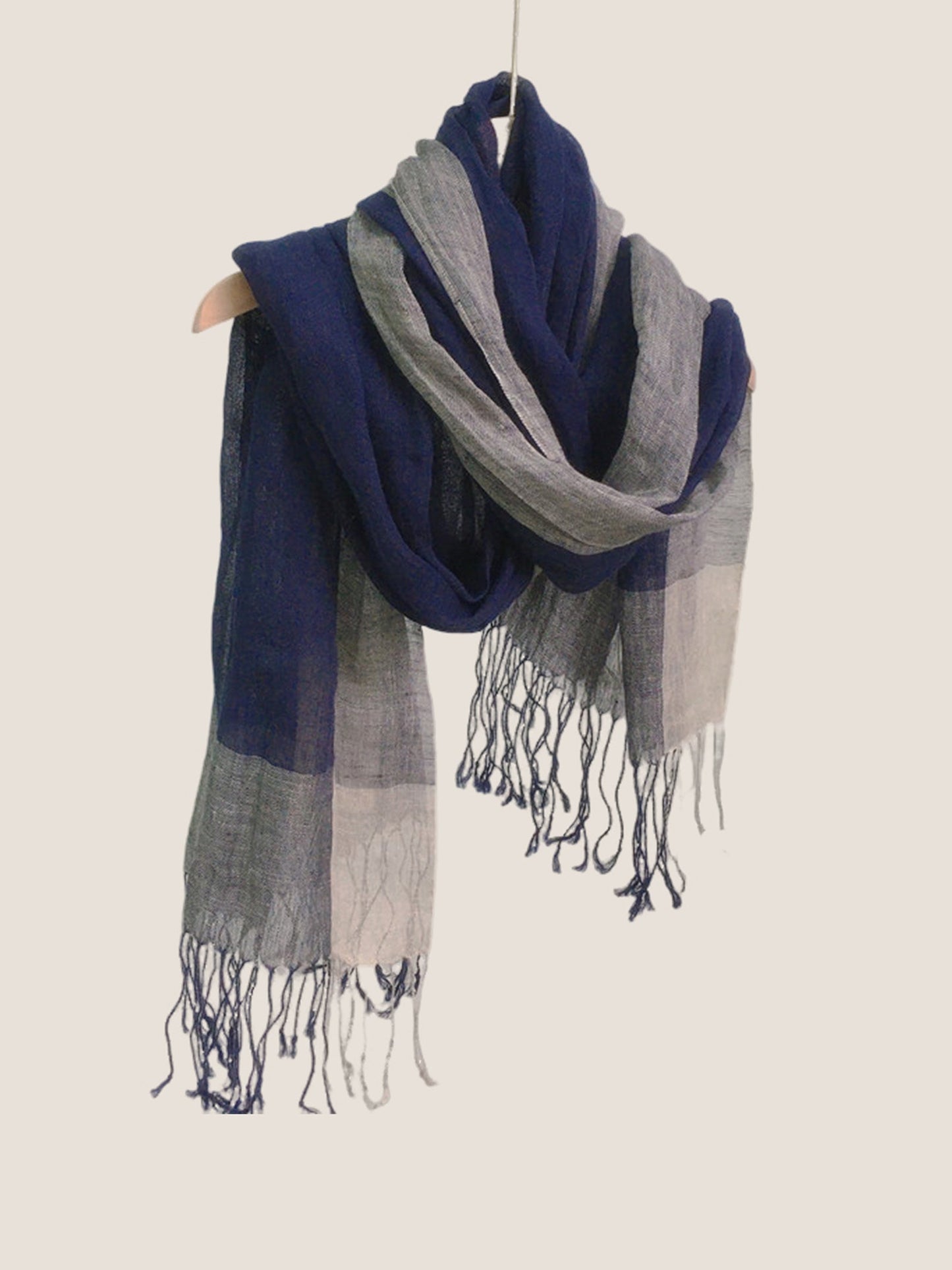 Linen Checkered Lightweight Scarf