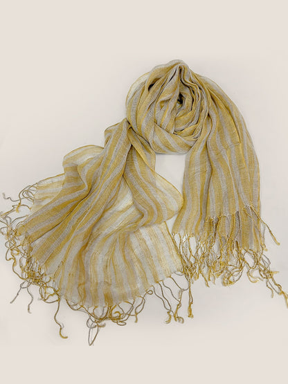 Linen Checkered Lightweight Scarf