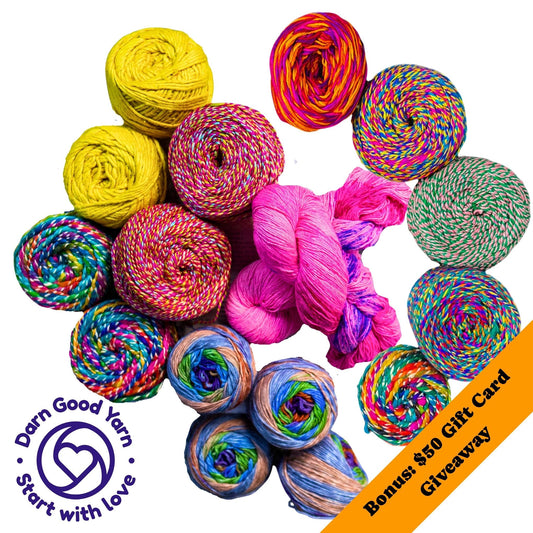 Fun in the Sun Recycled Sari Silk Yarn Bundle - Golden Ticket Giveaway