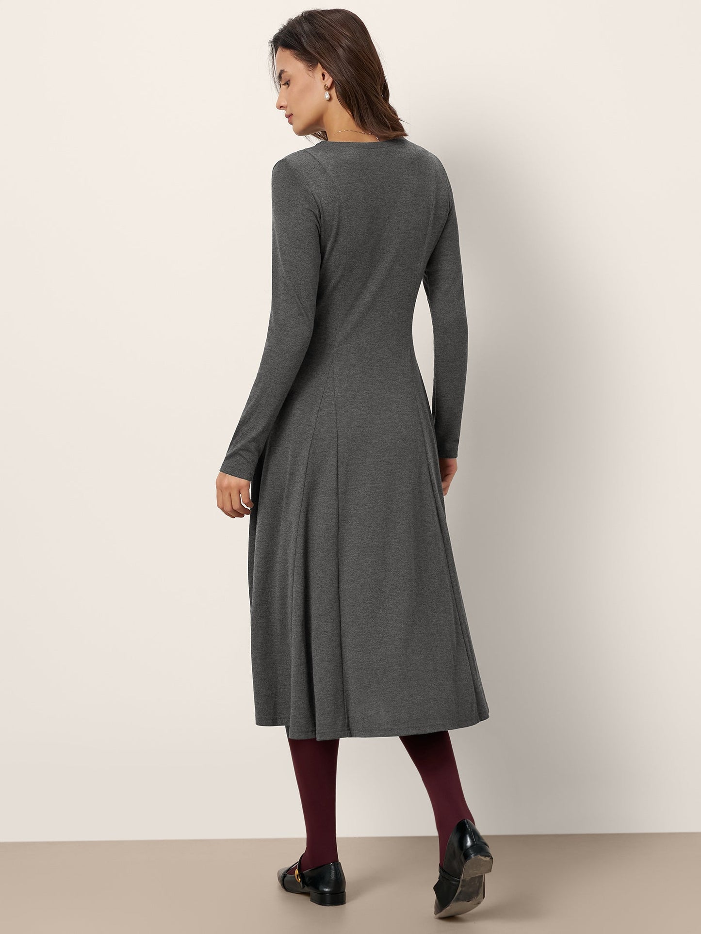 Cashmere Buttoned Panel Midi Dress BREE