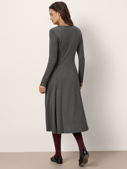 Cashmere Buttoned Panel Midi Dress BREE