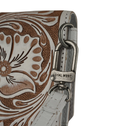 Handtooled Drover Wallet - Ivory Dust
