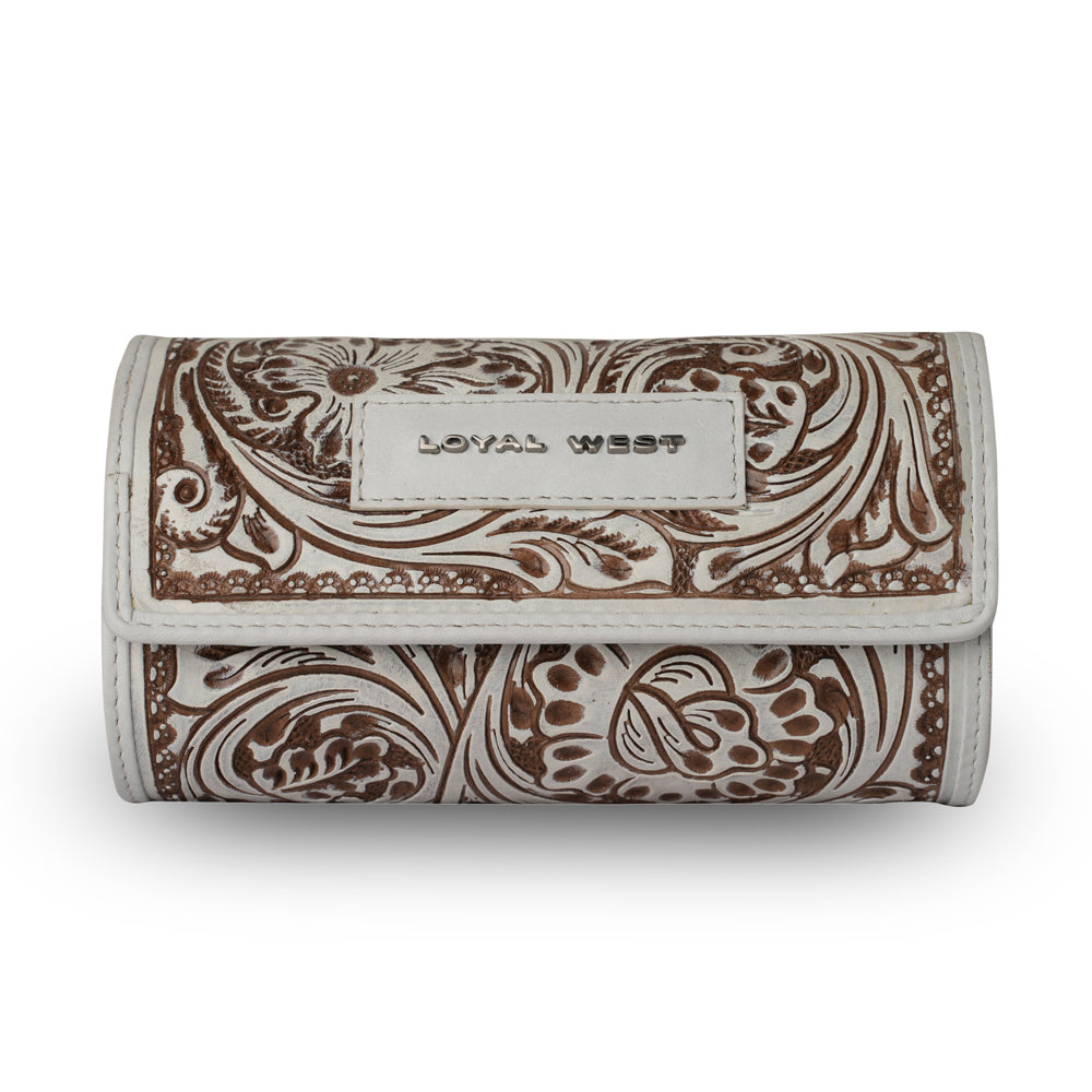 Handtooled Canyon Jewellery Case - Ivory Dust