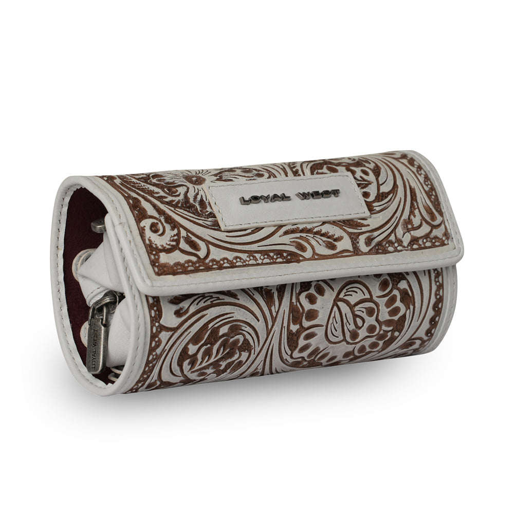 Handtooled Canyon Jewellery Case - Ivory Dust