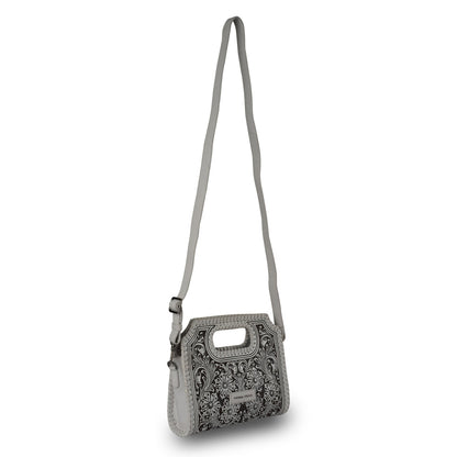 Handtooled Alma Medium Handbag - Ivory Dust