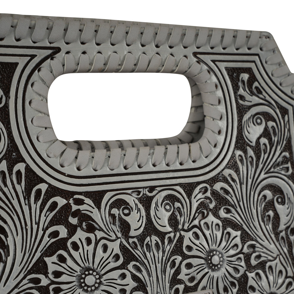 Handtooled Alma Medium Handbag - Ivory Dust