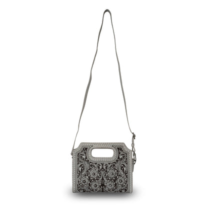 Handtooled Alma Medium Handbag - Ivory Dust