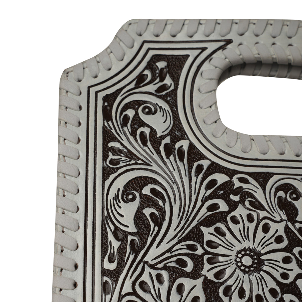 Handtooled Alma Medium Handbag - Ivory Dust