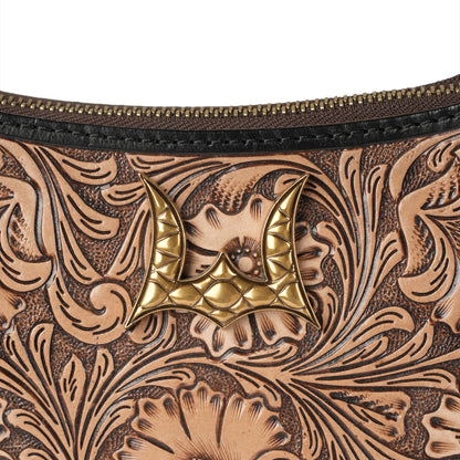 Handtooled Dannia Medium Purse - Distressed Brown