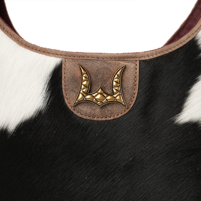 LW Medium Purse - Black & White Cowhide