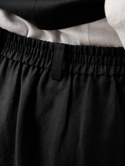 Linen-Lyocell Patch Pocket Placket Skirt LYRA