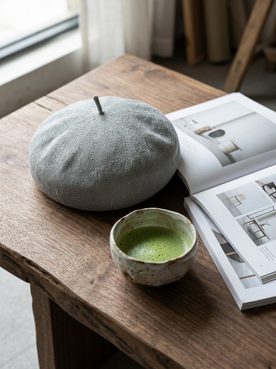 Linen Knit Beret Hat for Women Lightweight Breathable Summer Artist Cap