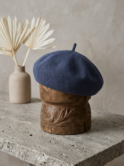 Linen Knit Beret Hat for Women Lightweight Breathable Summer Artist Cap