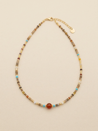 Natural Stone Boho Jewelry Choker Necklace