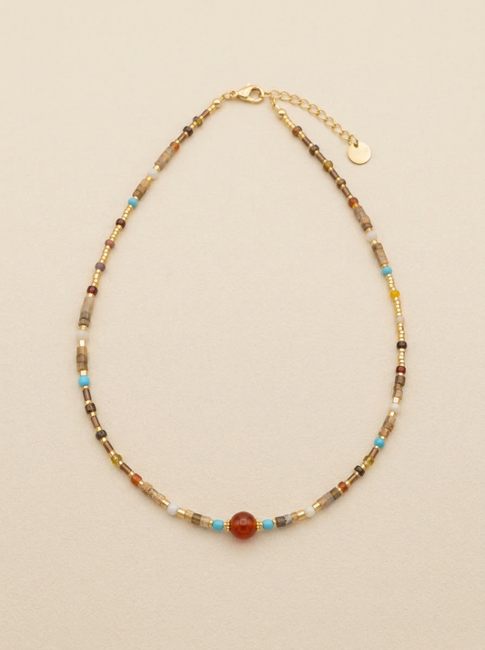 Natural Stone Boho Jewelry Choker Necklace