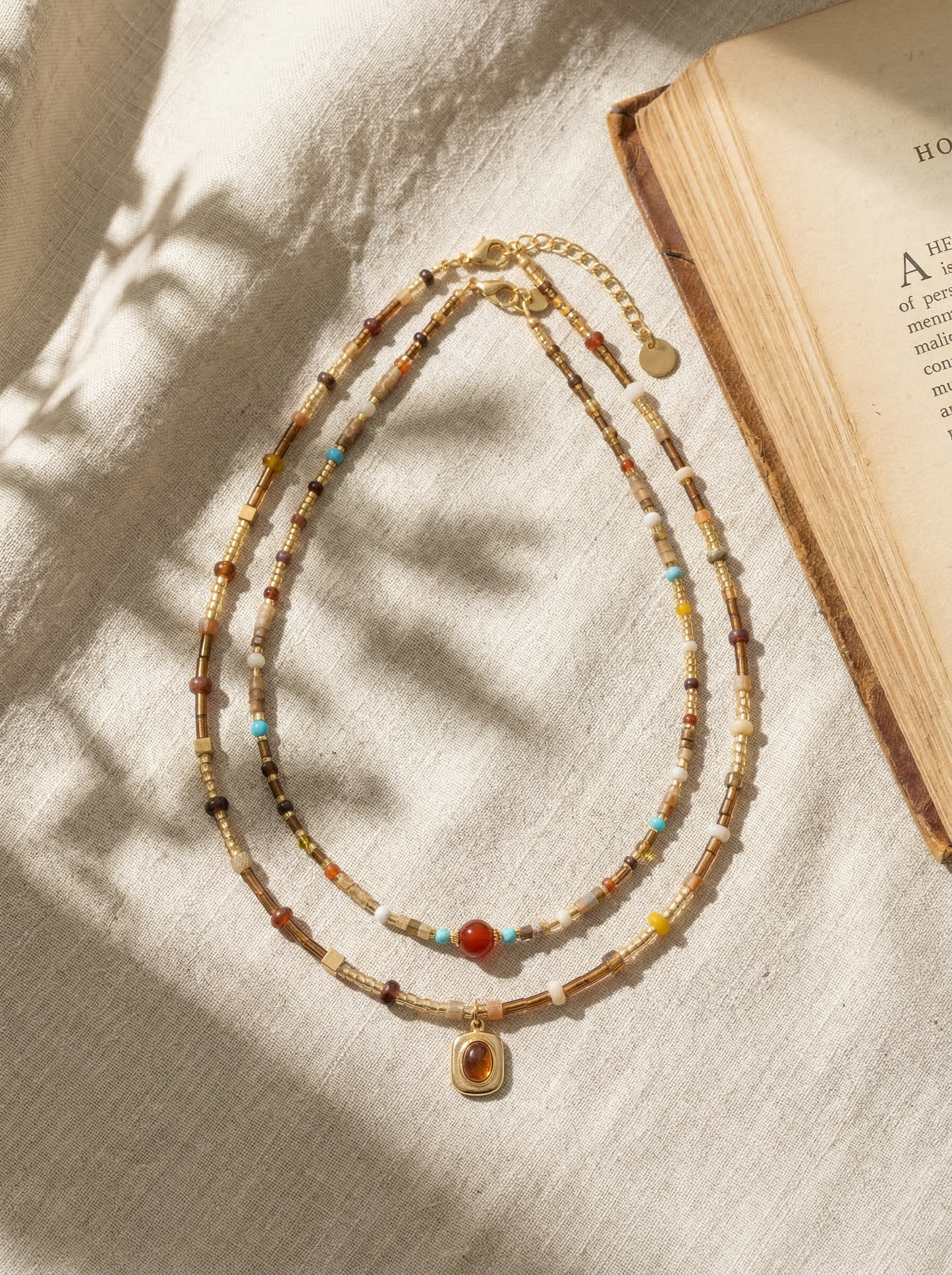Natural Stone Boho Jewelry Choker Necklace
