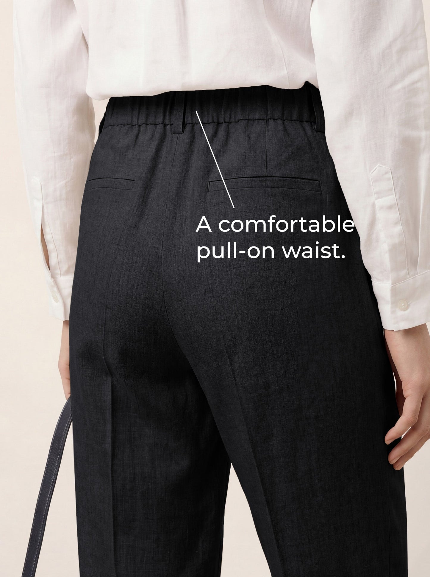 Linen Tailored Straight Full Length Pants LANDON