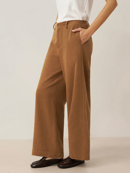 Lyocell Linen Drawstring Straight Leg Pants RACHEL