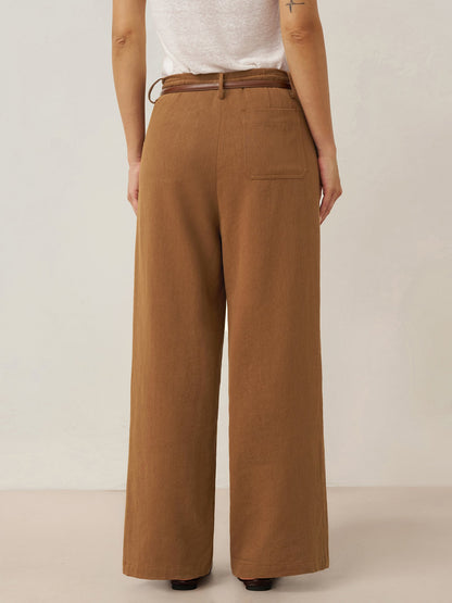 Lyocell Linen Drawstring Straight Leg Pants RACHEL
