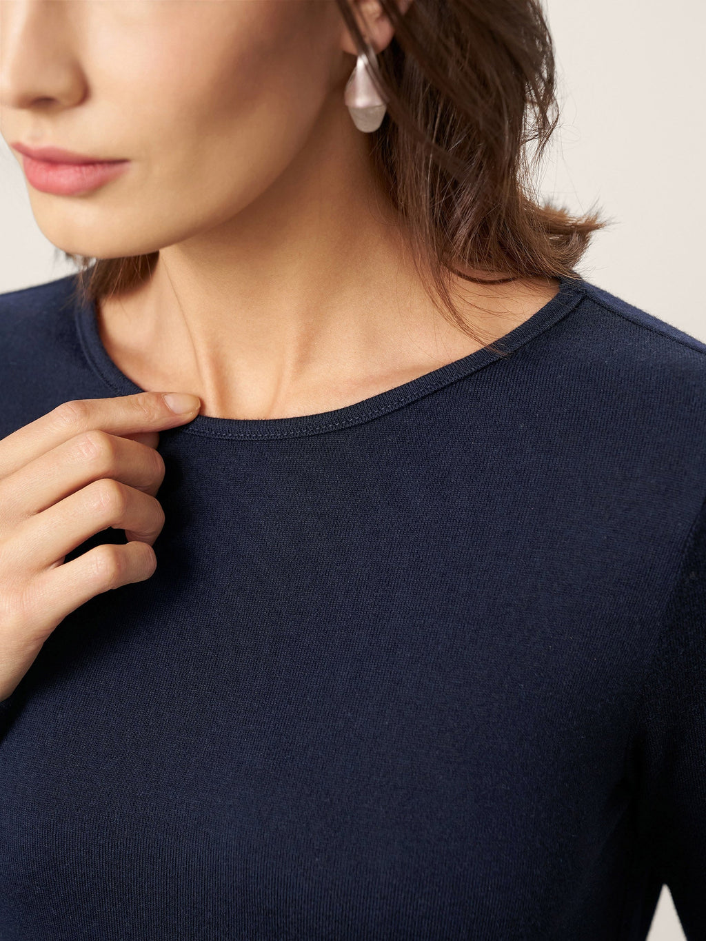 Wool Asymmetric Curved-Cut Midi Dress CALLIE